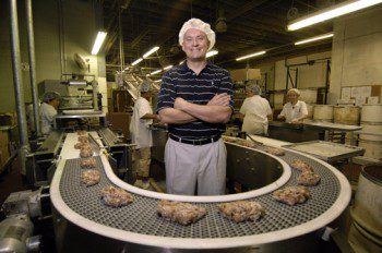 Apple Baking Company President Matt DeBoer, on the Apple Ugglies production line - Rowan Co.