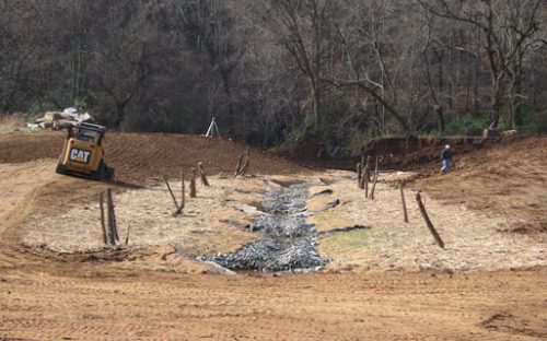 Series of pools stepping down to Uwharrie River.