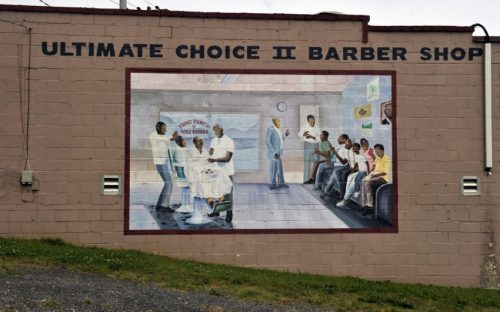 Belmont: Mural on a former barber shop on Pegram Street.