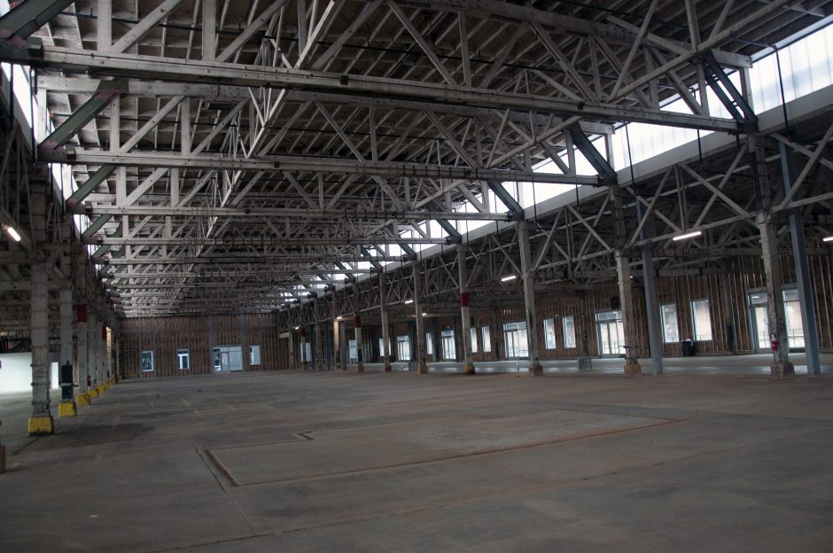 The interior of the Gama Goat building at Camp North End. Photo: Ely Portillo