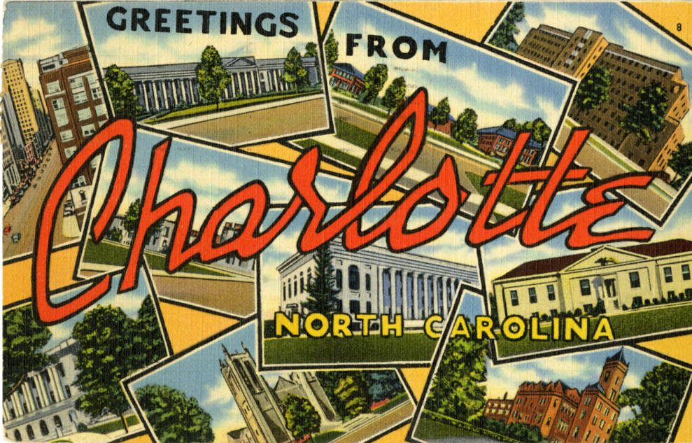 A vintage postcard for Charlotte. Photo: Atkins Library, special collections.