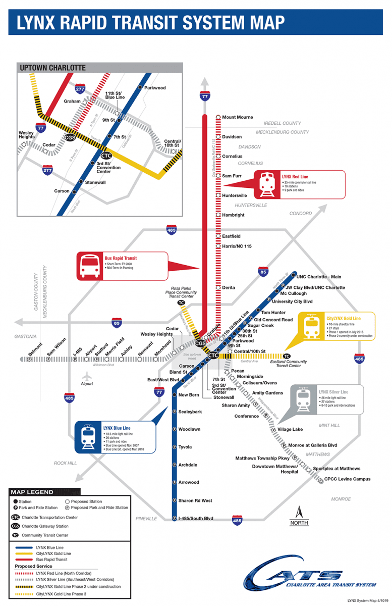 CATS' planned 2030 transit system map. 
