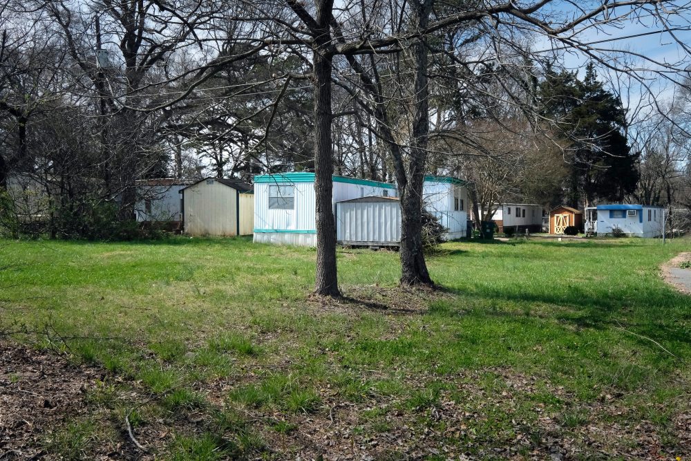 The North Tryon Mobile Home Park near the Old Concord Road Station dates to a time when this part of North Tryon Street was on the rural fringe of the city. Today it offers much-needed affordable housing. Photo: Nancy Pierce 