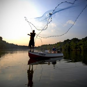 Shad fisherman on the Catawba River near Lancaster. 