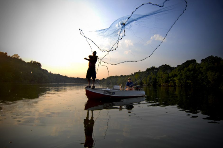 Shad fisherman on the Catawba River near Lancaster. 
