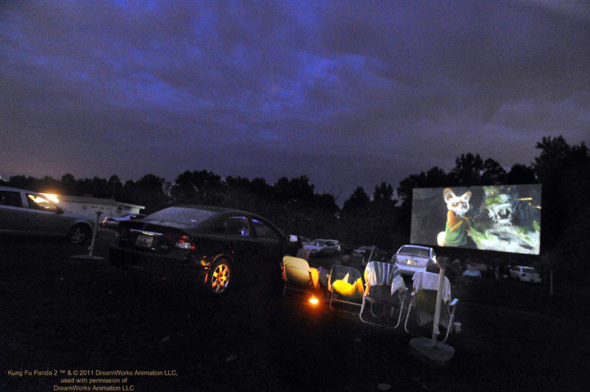 Shelby's Sunset Drive-In theater on a hot summer night.