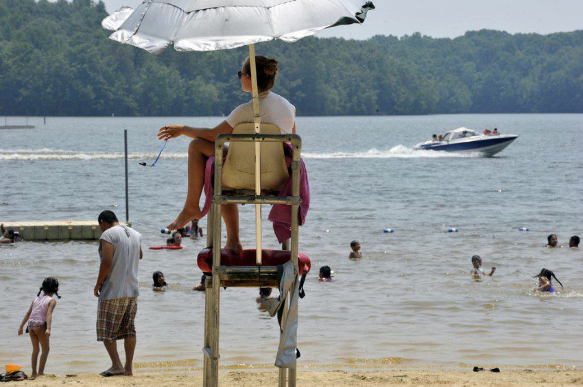 Swimming and boating at Cane Creek Park in Union County.
