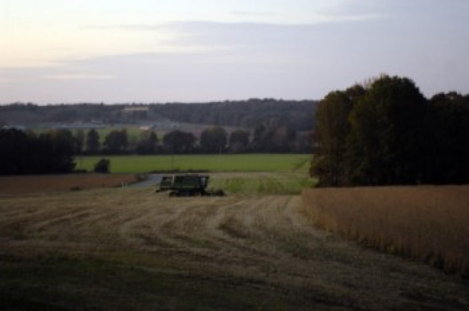 Rural eastern Union County at dusk.