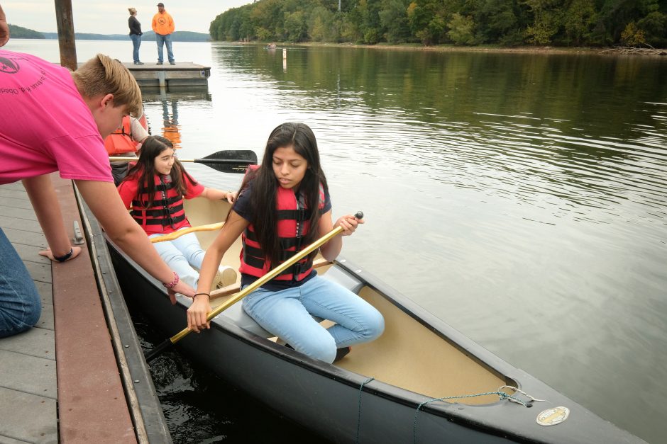 Preparing for a canoe ride on Badin Lake. Photo: Nancy Pierce.