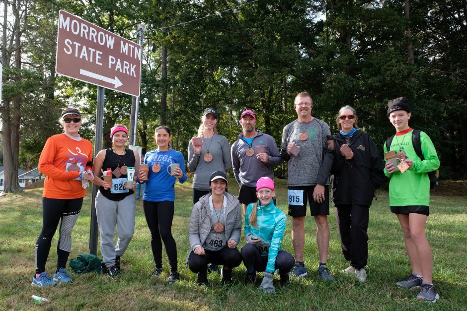 Participants in Run The Valley Half Marathon on October 19 ran from downtown Badin to the top of Morrow Mountain and back. The event was part of 10 Days of Uwharrie outdoor festival. Photo: Nancy Pierce