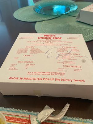 A grease-spotted takeout box, familiar to generations. Photo: Mary Newsom