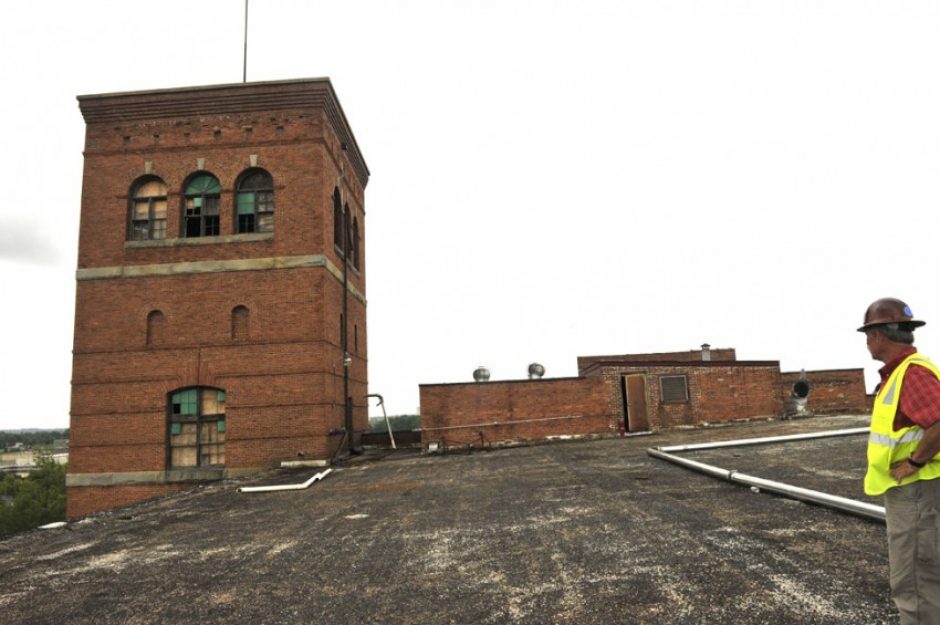 This part of the Loray Mill roof will be a tapas bar. Photo Nancy Pierce