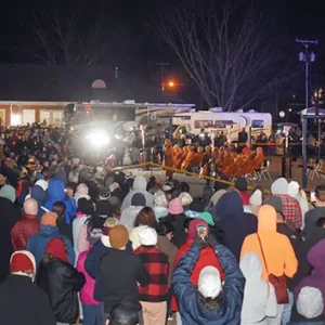 Observers visiting the Monks on their Walk for Peace in 2026.