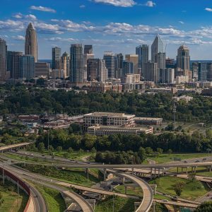 Photo of the Charlotte, North Carolina skyline by Andres Nino, 2023.